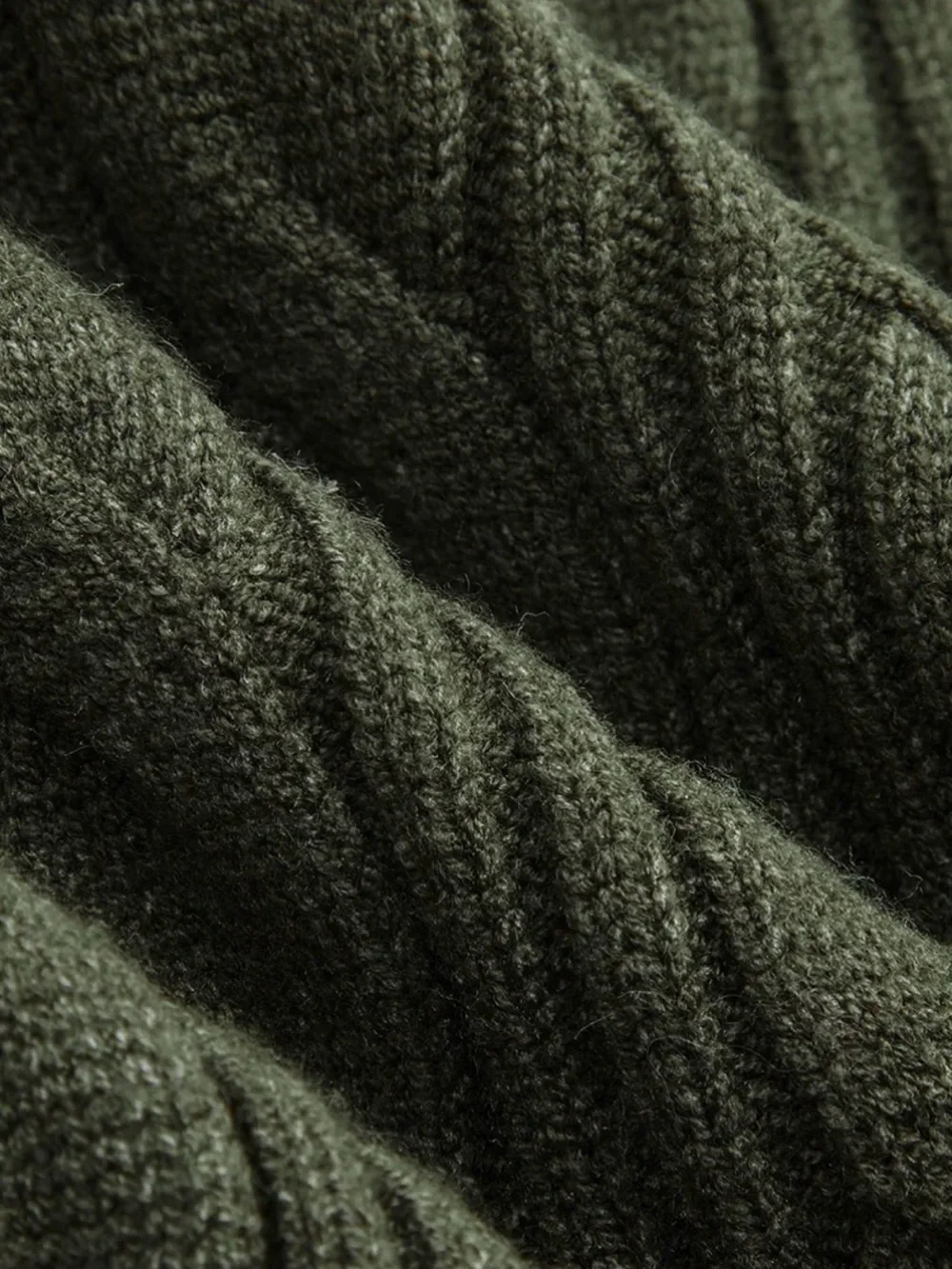 Commense Cable-Knit V-Neck Sweater & Wide-Leg Knit Pants Set